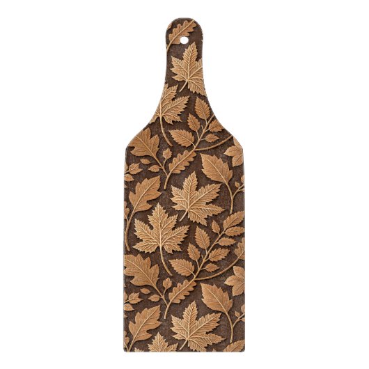 BROWN & TAN FALL AUTUMN LEAVES & ACORNS SCHNEIDEBRETT (Vorderseite)