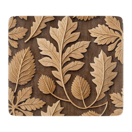 BROWN & TAN FALL AUTUMN LEAVES & ACORNS SCHNEIDEBRETT (Vorderseite)