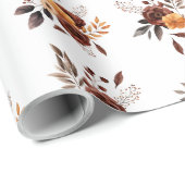 Brown & Tan Floral Geschenkpapier (Rolleneckpunkt)