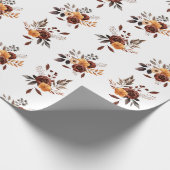 Brown & Tan Floral Geschenkpapier (Ecke)