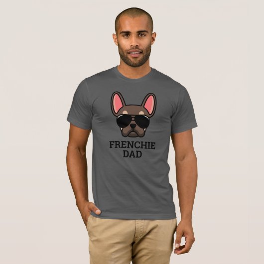 Brown Tan French Bulldog Frenchie Dog Vater T - Sh T-Shirt (Vorne ganz)