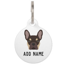 Brown Tan French Bulldog Pet ID Tag Haustiermarke