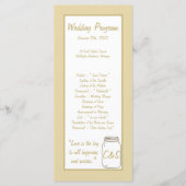 Brown/Tan Mason Jar Wedding Programs Programm (Vorderseite)