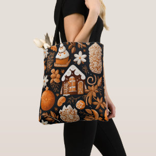 BROWN TAN ORANGE CHRISTMAS GINGERBREAD COOKIES TASCHE