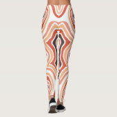 Brown Tan Orange Wirbel Abstrakt Leggings (Rückseite)