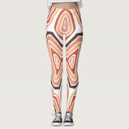 Brown Tan Orange Wirbel Abstrakt Leggings