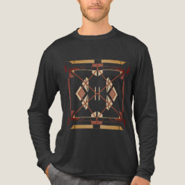 Brown Tan Rust Southwest Art Crisscross Abstrakt Tri-Blend Shirt