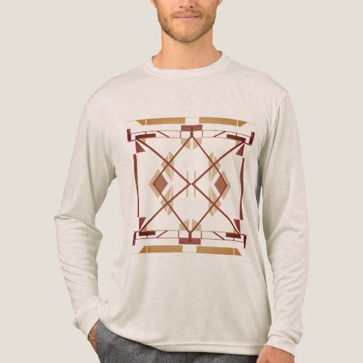 Brown Tan Rust Southwest Art Crisscross Abstrakt Tri-Blend Shirt (Vorderseite)