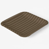 Brown & Tan Striped Paper Plates - 9in Pappteller (Gewinkelt)