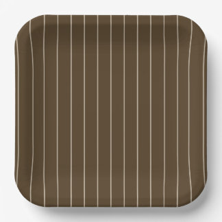 Brown & Tan Striped Paper Plates - 9in Pappteller
