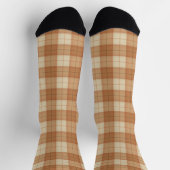 Brown & Tan Tartan Kariert Funny Print Socken (Oben)
