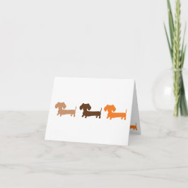 Brown TAN u. orange Dackel-männlicher Gruß Karte
