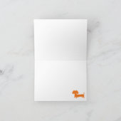 Brown TAN u. orange Dackel-männlicher Gruß Karte (Innenseite)