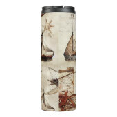 BROWN & TAN VINTAGER NAUTISCHER TUMBLER THERMOSBECHER (Rückseite)