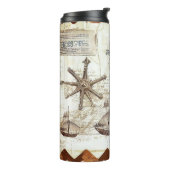 BROWN & TAN VINTAGER NAUTISCHER TUMBLER THERMOSBECHER (Nach links gedreht)