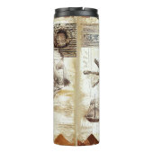 BROWN & TAN VINTAGER NAUTISCHER TUMBLER THERMOSBECHER (Rückseite)