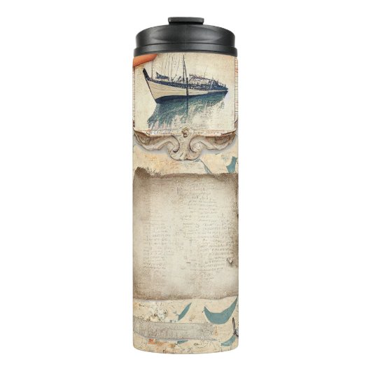 BROWN & TAN VINTAGER NAUTISCHER TUMBLER THERMOSBECHER (Vorderseite)