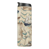 BROWN & TAN VINTAGER NAUTISCHER TUMBLER THERMOSBECHER (Nach rechts gedreht)