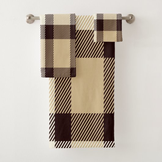 Brown Tartan Bath Set (Insitu)