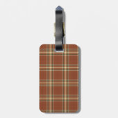 Brown Tartan Gepäckanhänger mit Ledergurt (Rückseite vertikal)