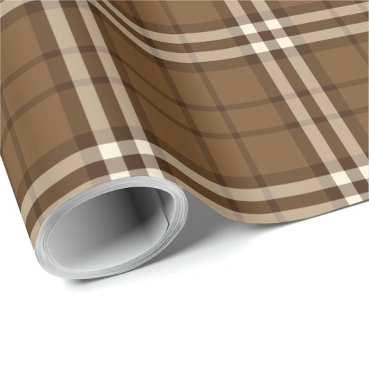 Brown Tartan Geschenkpapier (Rolleneckpunkt)