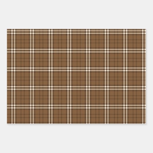 Brown Tartan Geschenkpapier Set (Vorderseite)