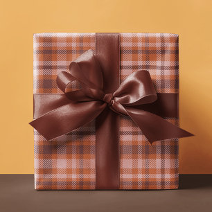 Brown Tartan Kariert Personalisiert Geschenkpapier