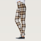 Brown Tartan Kariert schottisches Muster Leggings (Links)