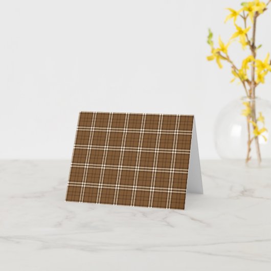 Brown Tartan Karte (Gelbe Blume)