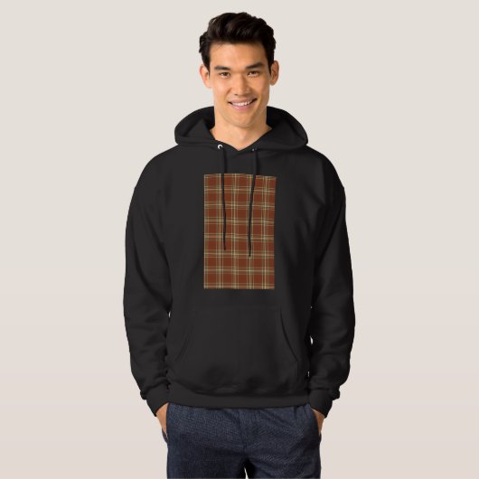 Brown Tartan Men's Basic Hooded Sweatshirt (Vorne ganz)