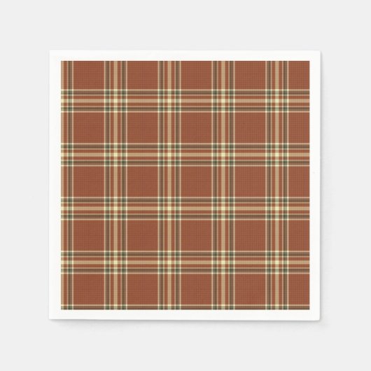Brown Tartan Paper Napkins Serviette (Vorderseite)