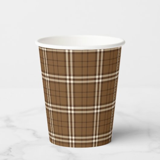 Brown Tartan Pappbecher (Rückseite)