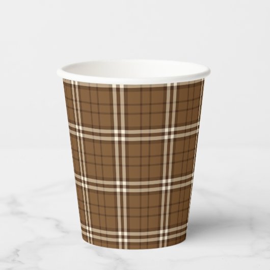 Brown Tartan Pappbecher (Vorderseite)