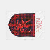Brown Tartan Scottish Kariert Lion Rampant Fleecedecke (Vorderseite (Horizontal))