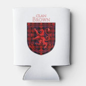 Brown Tartan Scottish Plaid Lion Rampant Dosenkühler (Rückseite)