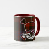 Brown Tartan Skull-Tasse Tasse (VorderseiteRechts)