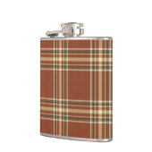 Brown Tartan Vinyl Wrapped Flask Flachmann (Links)