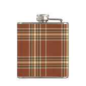 Brown Tartan Vinyl Wrapped Flask Flachmann (Rückseite)