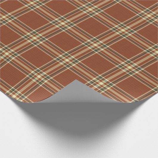 Brown Tartan Wrapping Paper Geschenkpapier (Ecke)