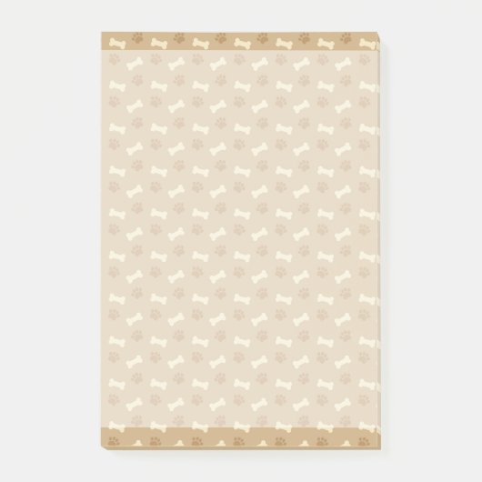 Brown-Tatzen-Druck-Knochen-Muster Post-it Klebezettel (Vorderseite)