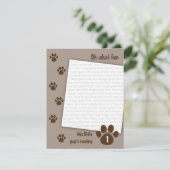 Brown-Tatzen-Geburtstag Einladung (Stehend Vorderseite)