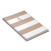 Brown Taupe & White Strip Anchor-Notebook Notizblock (Rechte Seite)