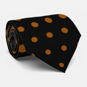 Brown Techno Dots Modern Black Krawatte (Gerollt)