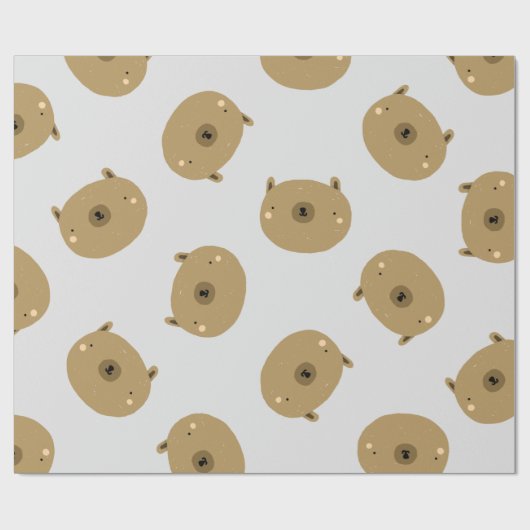 Brown Teddy Bär Wrapping Paper Geschenkpapier (Flach)