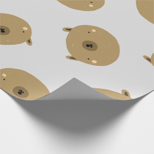 Brown Teddy Bär Wrapping Paper Geschenkpapier (Ecke)