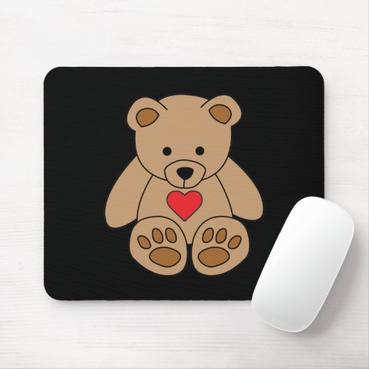 Brown Teddy Bären Herz Valentinstag I Liebe Sie Mousepad (Mit Mouse)