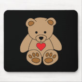 Brown Teddy Bären Herz Valentinstag I Liebe Sie Mousepad (Vorne)