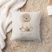 Brown Teddy Bear Baby Birth Stats Keepake Kissen (Decke)