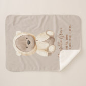 Brown Teddy Bear Baby Birth Stats Sherpadecke (Vorderseite (Horizontal))