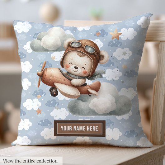 Brown Teddy Bear Baby Dusche Kissen Personalisiert